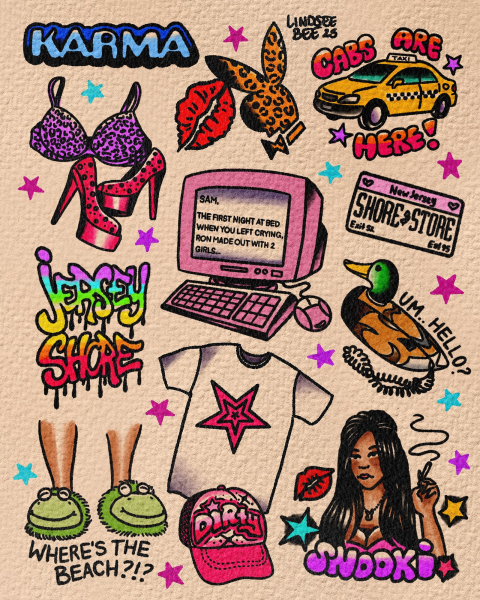 2026 tattoo trends nostalgic tattoos  jersey shore flash sheet